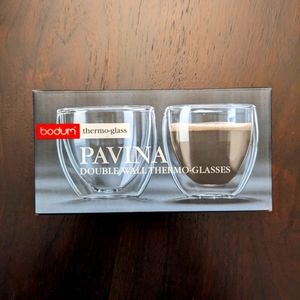 NIB Bodum Thermo-Glass Pavina Double Wall Thermo-Glasses (2 oz) Pack of 2